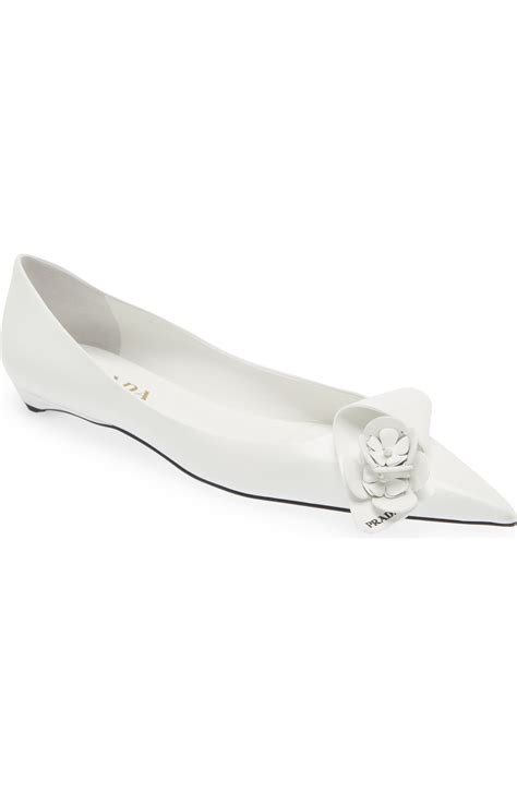 Prada Loop Bouquet Pointed Toe Flat (Women)